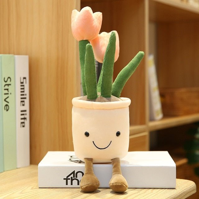 Plushie Potted Cartoon Tulips, Five Colors, 10" | 25 cm plush toy – – – Image 5 | Plushie Produce