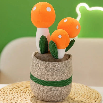 Plushie Potted Mushrooms, 9" | 23 cm plush toy – – orange – Image 5 | Plushie Produce