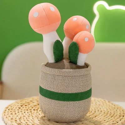 Plushie Potted Mushrooms, 9" | 23 cm plush toy – – pink – Image 3 | Plushie Produce
