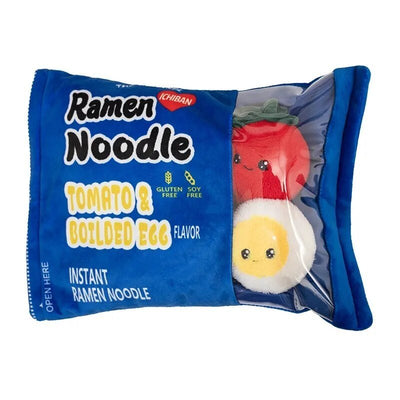 Plushie Ramen Noodle Bag with Contents, Two Colors, 18" | 45 cm plush toy – – Blue – Image 7 | Plushie Produce