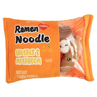 Plushie Ramen Noodle Bag with Contents, Two Colors, 18" | 45 cm plush toy – – Orange – Image 8 | Plushie Produce