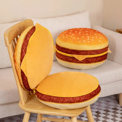 Plushie Realistic Cheeseburger Seat Cushion, 16" | 40 cm plush toy – – – Image 2 | Plushie Produce