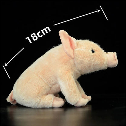 Plushie Realistic Sitting Pig, Two Colors, 7" | 18 cm plush toy – – Solid Pink – Image 3 | Plushie Produce