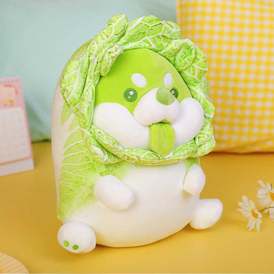 Plushie Sitting Shiba Inu as a Cabbage, Three Styles, 9-22" | 22-55 cm plush toy – – Sitting – Image 2 | Plushie Produce