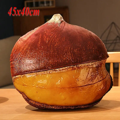 Realistic Food Nut Throw Pillow, 16-22" | 40-55 cm plush toy – – Chestnut – Image 2 | Plushie Produce