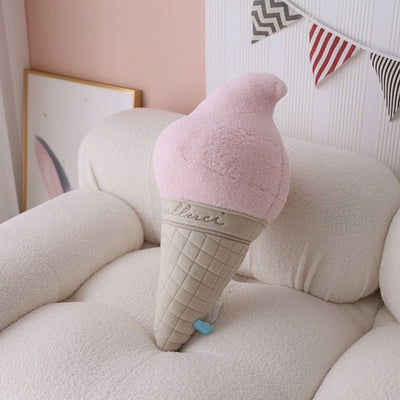 Soft Serve Ice Cream Cone Plushie, Six Varieties, 16-24" | 40-60 cm plush toy – – Strawberry – Image 9 | Plushie Produce