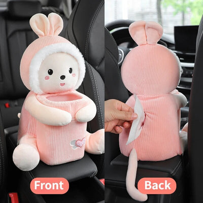 Stuffed Animal Car Tissue Holder/Trash Can, Four Styles, 16" | 40 cm plush toy – – Cute Rabbit – Image 7 | Plushie Produce